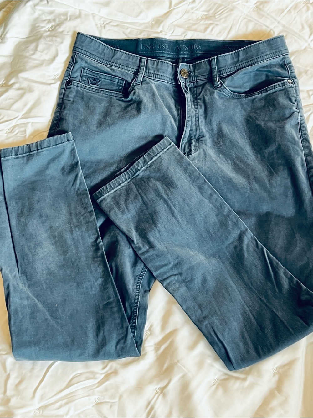 English Laundry unisex  Slate Blue Slim Straight Jeans